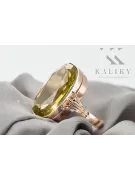 Anillo Artesanía vintage Peridoto amarillo Oro rosa antiguo original de 14k vrc113r